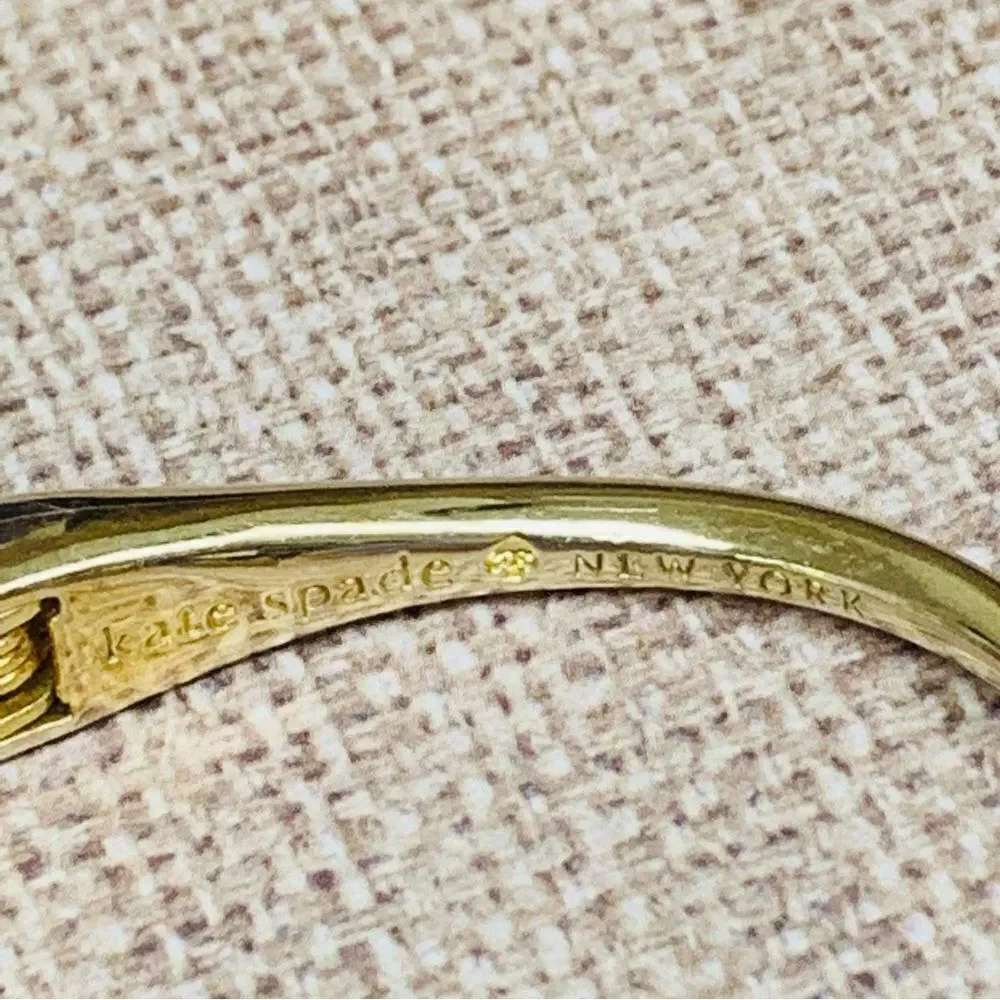 Kate Spade Heart Crystal Gold Hinged Bracelet - Picture 2 of 3